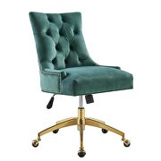 Tufted performance velvet office chair in teal by Modway additional picture 2