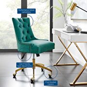 Tufted performance velvet office chair in teal by Modway additional picture 8