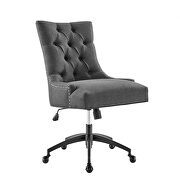 Tufted fabric office chair in black/ gray additional photo 2 of 8