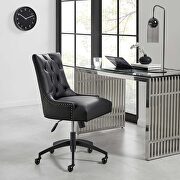 Tufted vegan leather office chair in black by Modway additional picture 9