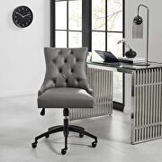 Tufted vegan leather office chair in black/ gray by Modway additional picture 9