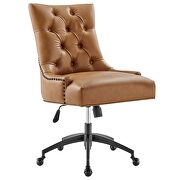 Tufted vegan leather office chair in black/ tan by Modway additional picture 2