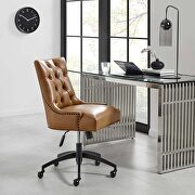 Tufted vegan leather office chair in black/ tan by Modway additional picture 9