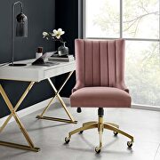 Channel tufted performance velvet office chair in gold dusty rose by Modway additional picture 2