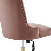 Channel tufted performance velvet office chair in gold dusty rose by Modway additional picture 4