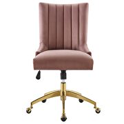 Channel tufted performance velvet office chair in gold dusty rose by Modway additional picture 6