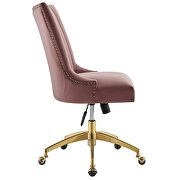 Channel tufted performance velvet office chair in gold dusty rose by Modway additional picture 8