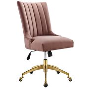 Channel tufted performance velvet office chair in gold dusty rose by Modway additional picture 9