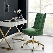 Channel tufted performance velvet office chair in gold emerald by Modway additional picture 3