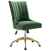 Channel tufted performance velvet office chair in gold emerald by Modway additional picture 9