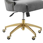 Channel tufted performance velvet office chair in gold gray additional photo 5 of 8