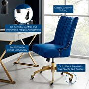 Channel tufted performance velvet office chair in gold navy by Modway additional picture 3