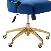 Channel tufted performance velvet office chair in gold navy by Modway additional picture 5