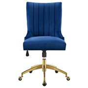 Channel tufted performance velvet office chair in gold navy by Modway additional picture 6