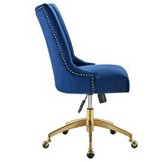 Channel tufted performance velvet office chair in gold navy by Modway additional picture 8