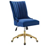 Channel tufted performance velvet office chair in gold navy by Modway additional picture 9