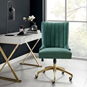 Channel tufted performance velvet office chair in gold teal by Modway additional picture 2