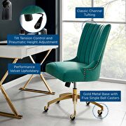 Channel tufted performance velvet office chair in gold teal by Modway additional picture 3