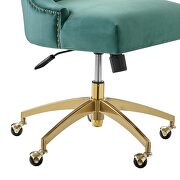 Channel tufted performance velvet office chair in gold teal by Modway additional picture 5