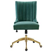 Channel tufted performance velvet office chair in gold teal by Modway additional picture 6