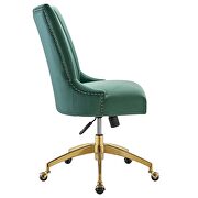 Channel tufted performance velvet office chair in gold teal by Modway additional picture 8