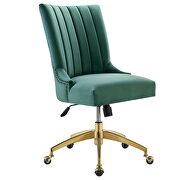 Channel tufted performance velvet office chair in gold teal by Modway additional picture 9