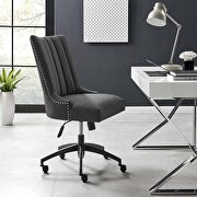 Channel tufted fabric office chair in black gray by Modway additional picture 2