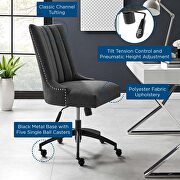Channel tufted fabric office chair in black gray by Modway additional picture 3