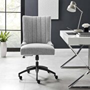 Channel tufted fabric office chair in black light gray additional photo 2 of 8