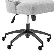 Channel tufted fabric office chair in black light gray additional photo 5 of 8