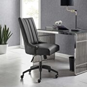 Channel tufted vegan leather office chair in black by Modway additional picture 2