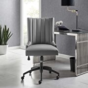 Channel tufted vegan leather office chair in black gray by Modway additional picture 2