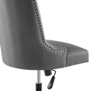 Channel tufted vegan leather office chair in black gray by Modway additional picture 4