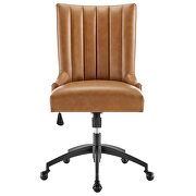 Channel tufted vegan leather office chair in black tan by Modway additional picture 6