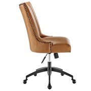 Channel tufted vegan leather office chair in black tan by Modway additional picture 8