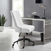 Channel tufted vegan leather office chair in black white by Modway additional picture 3