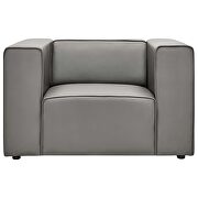 Vegan leather armchair in gray additional photo 5 of 7