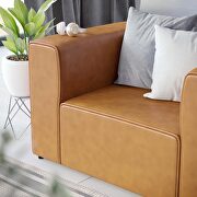 Vegan leather armchair in tan additional photo 2 of 7