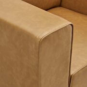 Vegan leather armchair in tan additional photo 4 of 7
