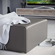 Vegan leather ottoman in gray by Modway additional picture 2
