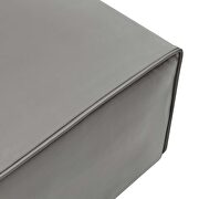 Vegan leather ottoman in gray additional photo 4 of 6