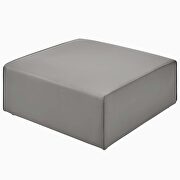 Vegan leather ottoman in gray additional photo 5 of 6