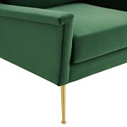 Performance velvet armchair in gold emerald additional photo 3 of 7