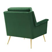 Performance velvet armchair in gold emerald additional photo 5 of 7