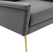 Performance velvet armchair in gold gray additional photo 3 of 7