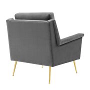 Performance velvet armchair in gold gray additional photo 5 of 7