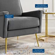 Performance velvet armchair in gold gray by Modway additional picture 6