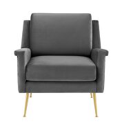 Performance velvet armchair in gold gray by Modway additional picture 7