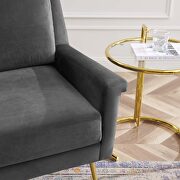 Performance velvet armchair in gold gray by Modway additional picture 8