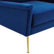 Performance velvet armchair in gold navy additional photo 3 of 7